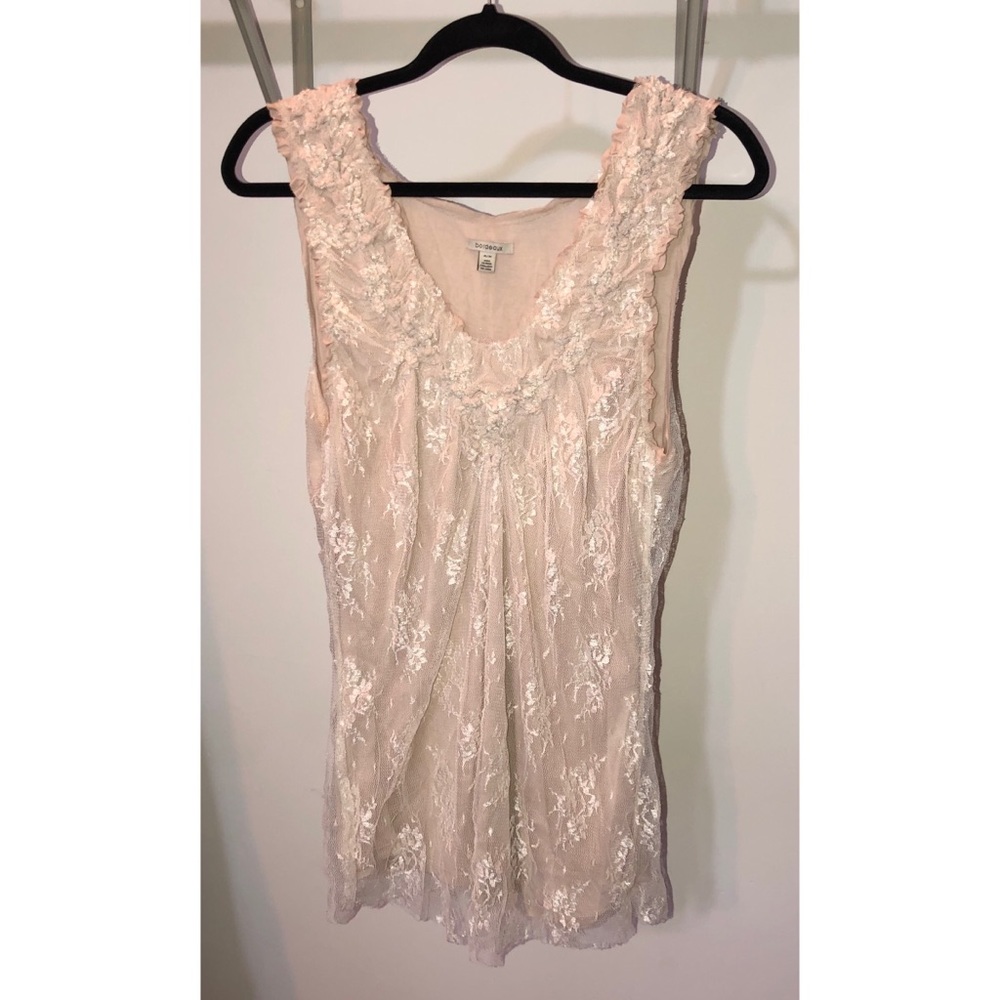 Bordeaux Lace Sleeveless Top (Anthropologie)